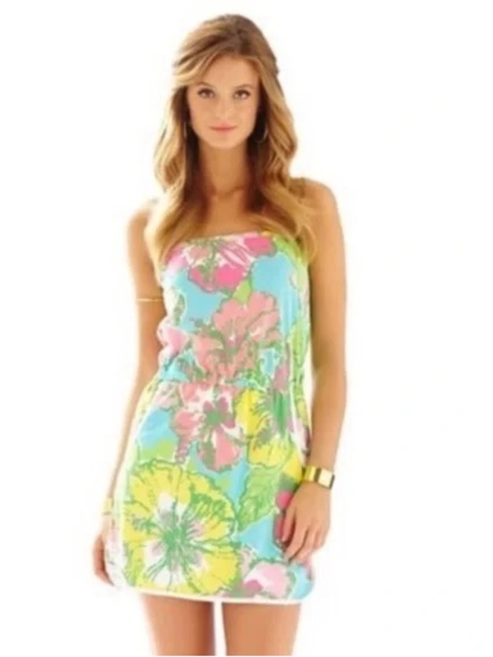 Lilly Pulitzer Strapless Skort Romper Lucy Shorely Blue Big Flirt Floral